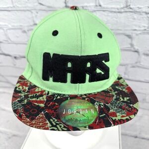 Jordan Jumpman Mars Snapback Hat Youth Adjustable Green Graffiti Brim Cap